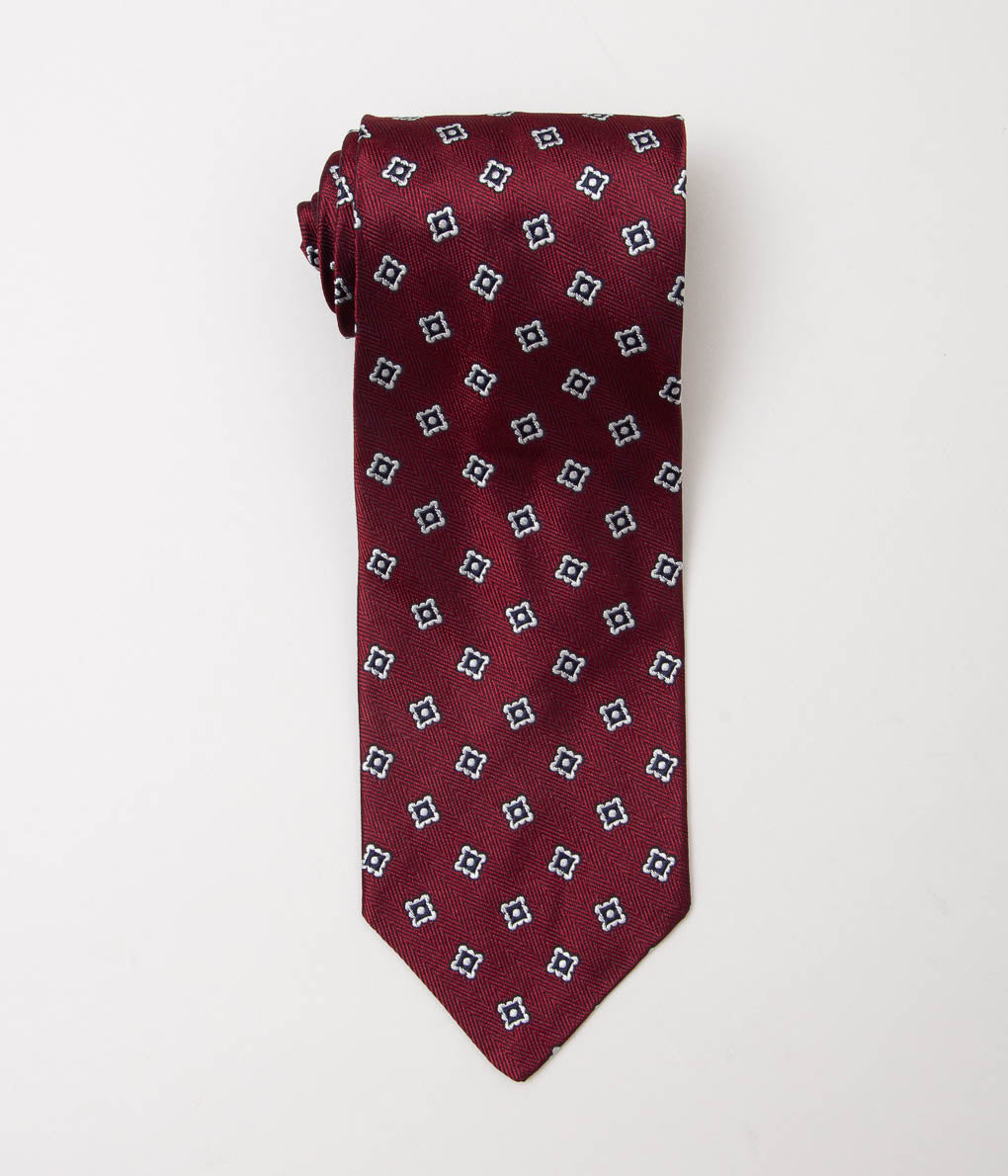 INDIVIDUALIZED ACCESSORIES ''SPACED PATTERN TIE'' (BURGUNDY)