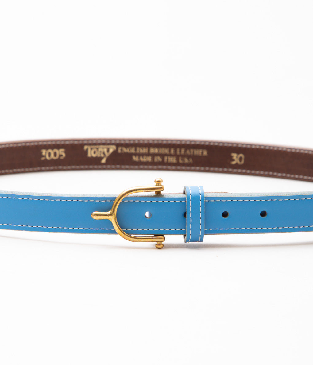 TORY LEATHER ''3005 3/4 BRIDLE LEATHER SPUR BELT'' (ULTRA BLUE)