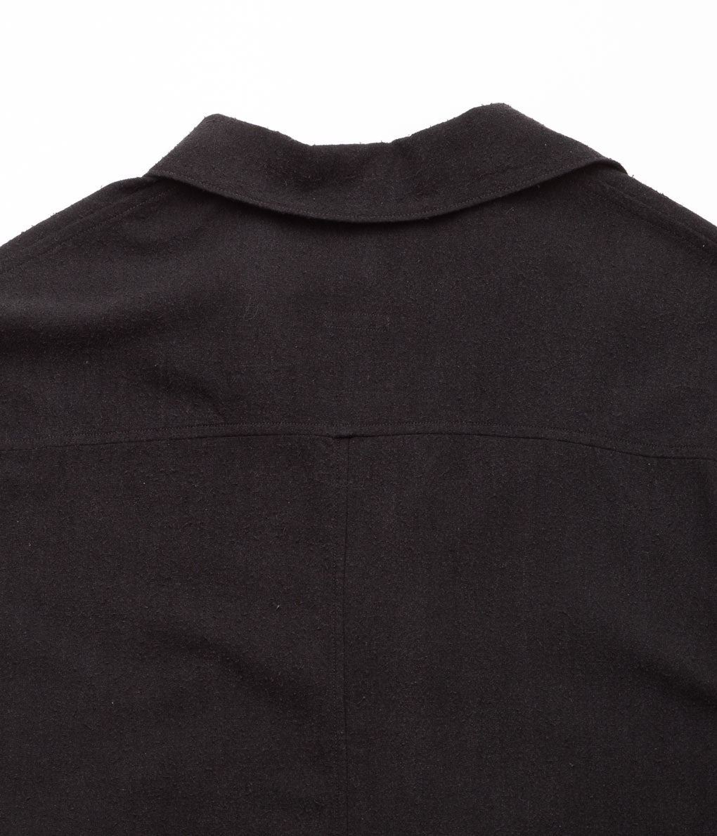 COMOLI''シルクノイル シャツジャケット''(BLACK)