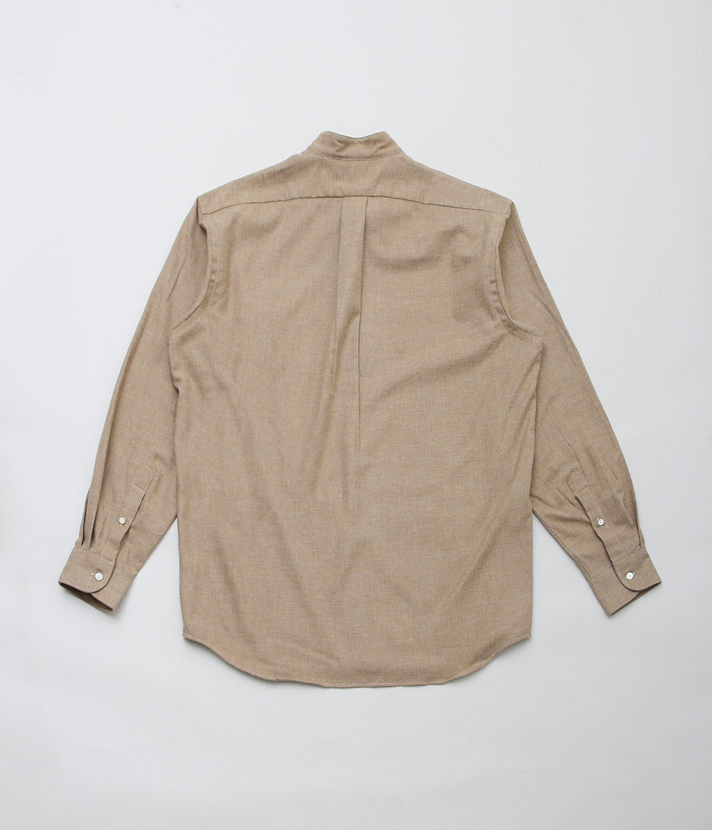 INDIVIDUALIZED SHIRTS ''BRUSHED TWILL BAND COLLAR SHIRT'' (HEATHER BROWN)