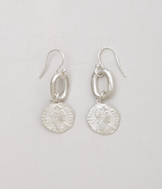 ORNAMENT&CRIME "ROMAN COIN EARRINGS"(STERLING SILVER)