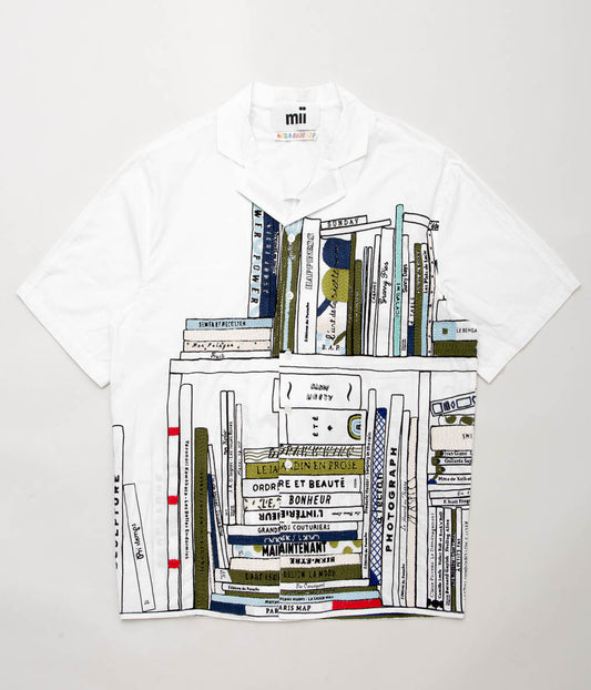 MII "SHIRT ANTHONY_BIBLIOTHEQUE HAND AND PRINTED S/S"(WHITE)