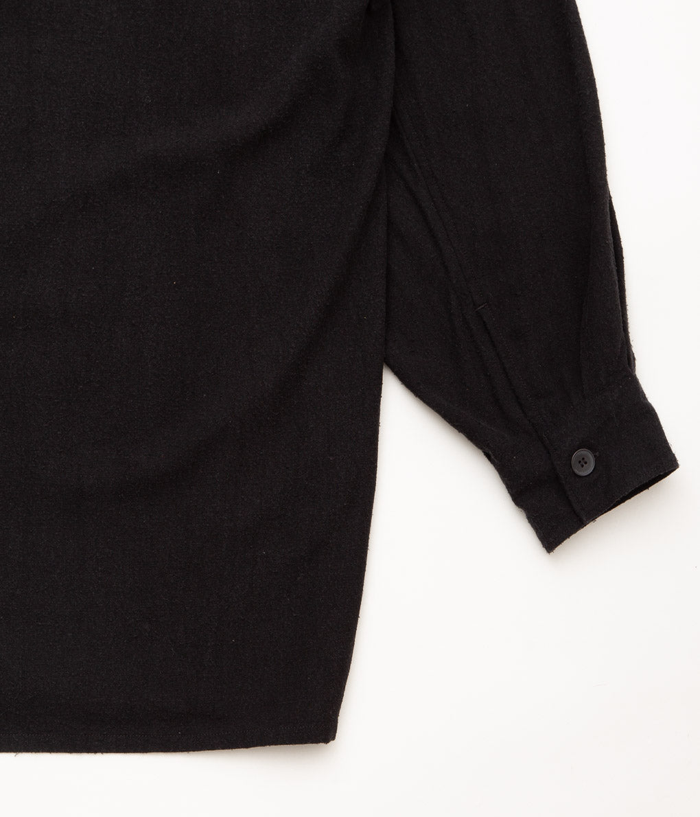 COMOLI''シルクノイル シャツジャケット''(BLACK)
