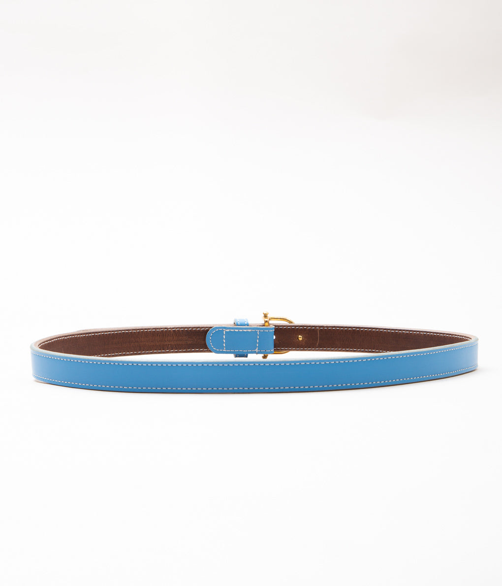 TORY LEATHER ''3005 3/4 BRIDLE LEATHER SPUR BELT'' (ULTRA BLUE)