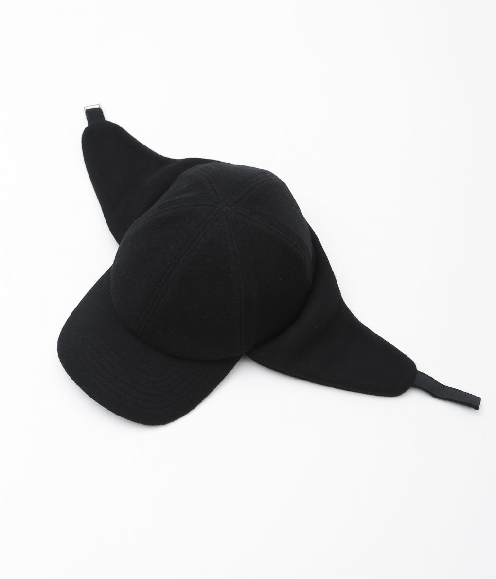 MATURE HA._MIL ''TRAINER CAP EAR FLAP / FLEECE'' (BLACK)