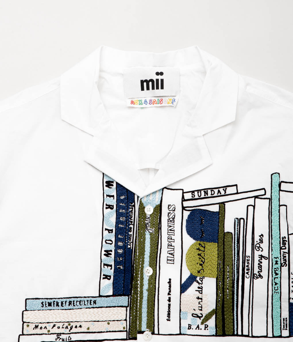 MII "SHIRT ANTHONY_BIBLIOTHEQUE HAND AND PRINTED S/S"(WHITE)