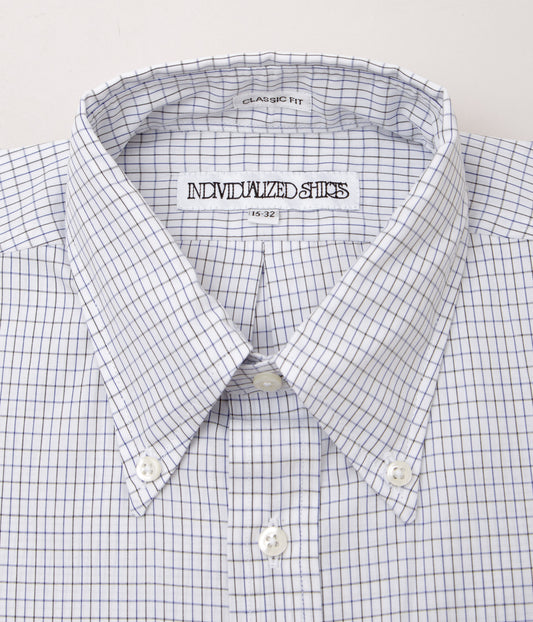 INDIVIDUALIZED SHIRTS "CLASSIC TATTERSALL (CLASSIC FIT BUTTON DOWN SHIRT)" (BLUE/BLACK)