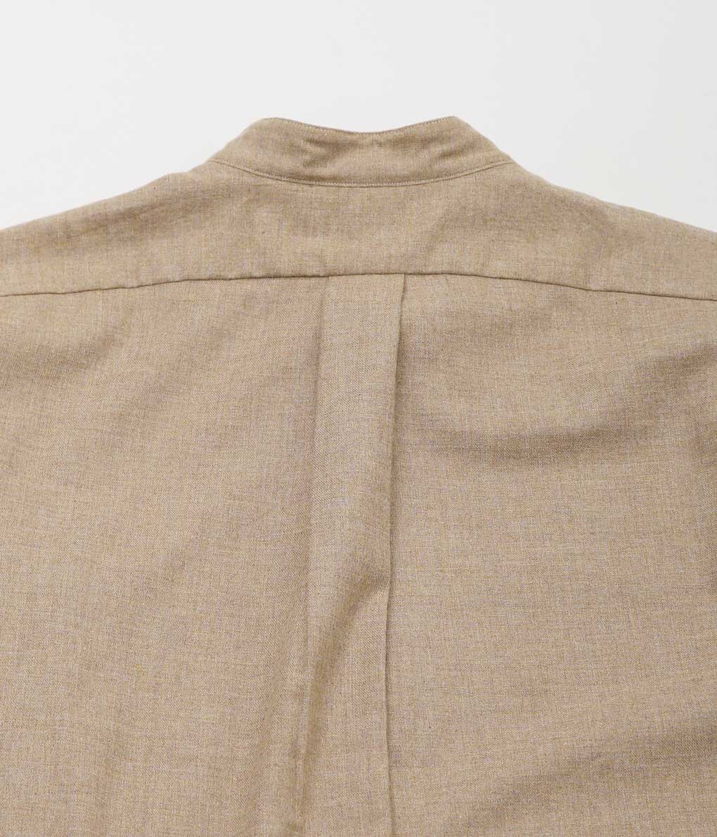 INDIVIDUALIZED SHIRTS ''BRUSHED TWILL BAND COLLAR SHIRT'' (HEATHER BROWN)