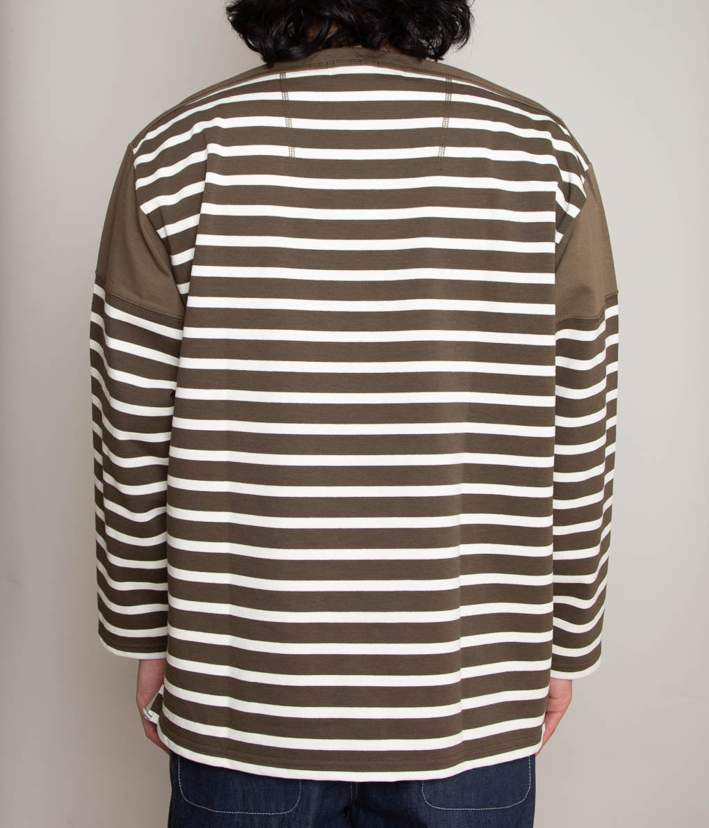 ANSNAM''BORDER BOAT NECK L/S TEE''(BROWN×WHITE) – THE STORE BY MAIDENS