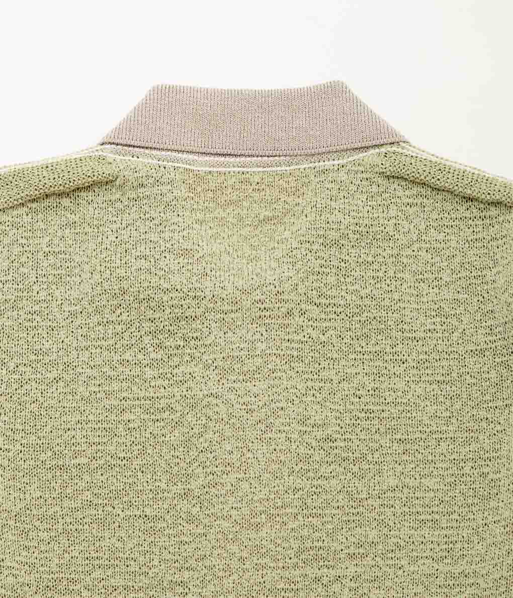 ANSNAM 柿乃葉 Ex Tape Yarn Knit Polo Shirt