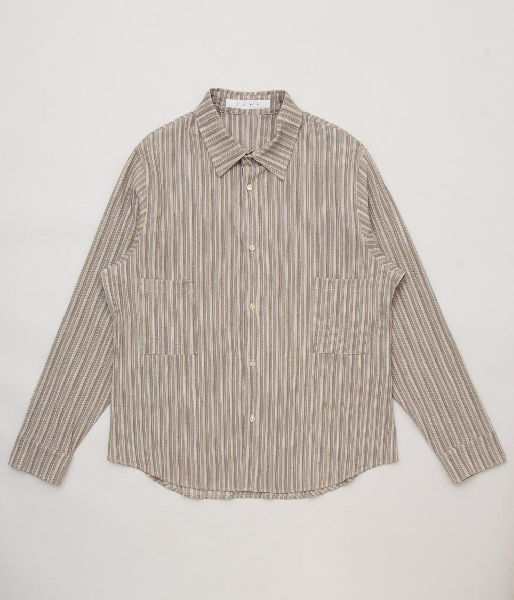 K`ANG''UNISEX 2 FRONT POCKET OVERSIZE SHIRT''(NATURAL)