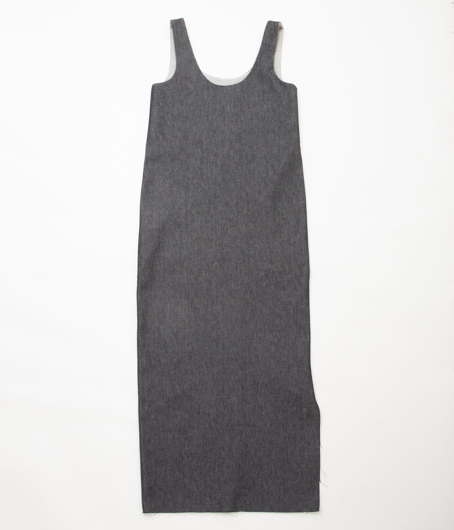 GABRIELA COLL GARMENTS ''NO.100 RIGID DENIM SLIP DRESS'' (BLACK DENIM)