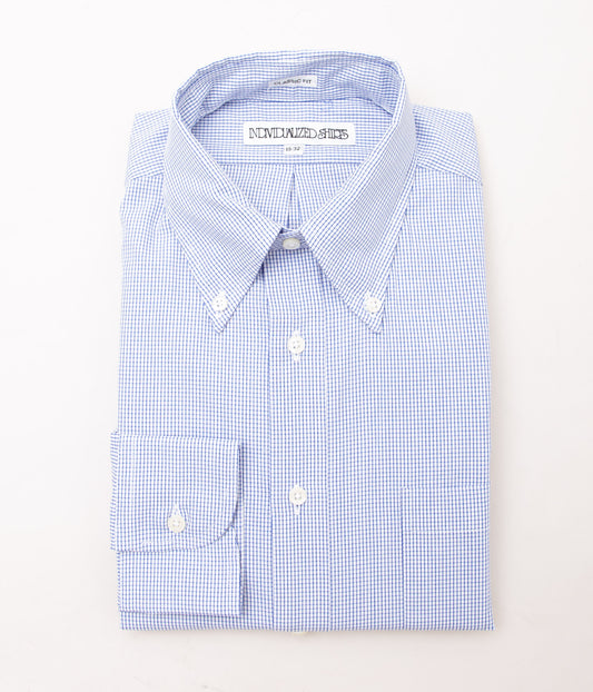 INDIVIDUALIZED SHIRTS "CLASSIC TINY CHECK (CLASSIC FIT BUTTON DOWN SHIRT)" (BLUE)