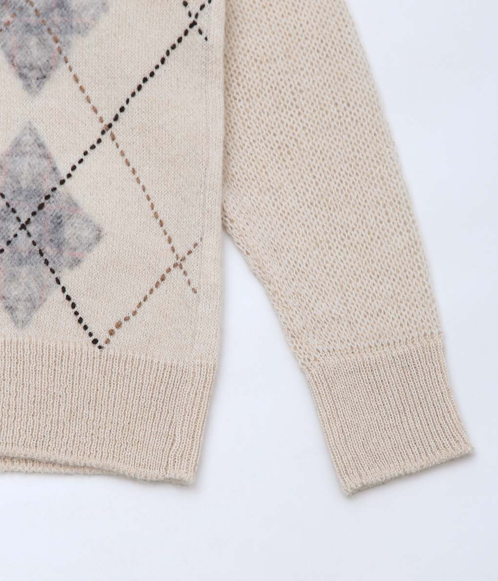 NOMAT ''ARGYLE REVERSIBLE SWEATER'' (ECRU)