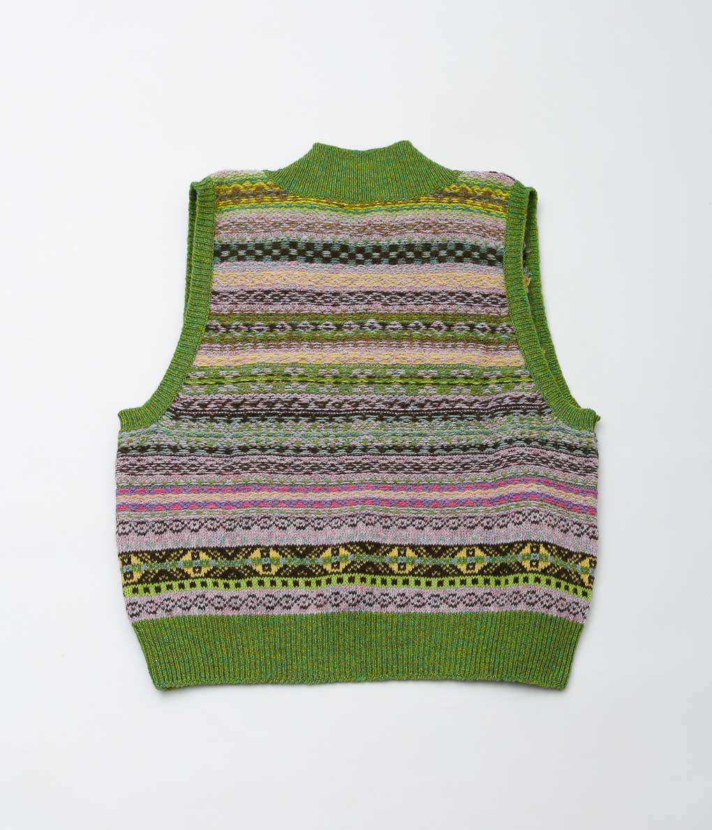 KOTA GUSHIKEN ''JAMIESON’ S × KOTA GUSHIKEN REVERSED STITCH VEST'' (GREEN)