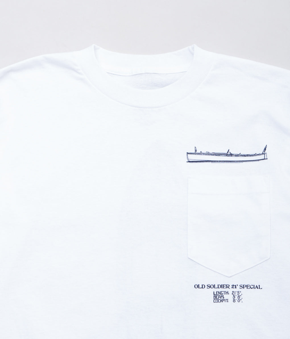 OLD SOLDIER "BLUEPRINT L/S TEE"(WHITE)