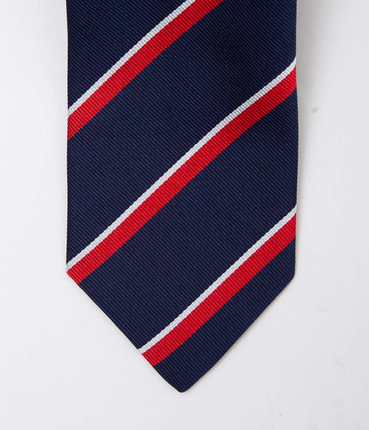 INDIVIDUALIZED ACCESSORIES ``REGIMENTAL STRIPE TIE'' (NAVY/SILVER/RED)