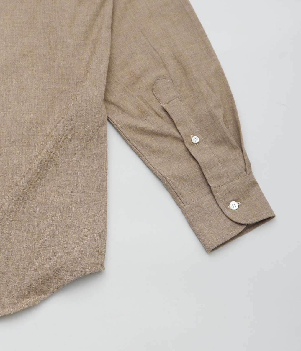 INDIVIDUALIZED SHIRTS ''BRUSHED TWILL BAND COLLAR SHIRT'' (HEATHER BROWN)