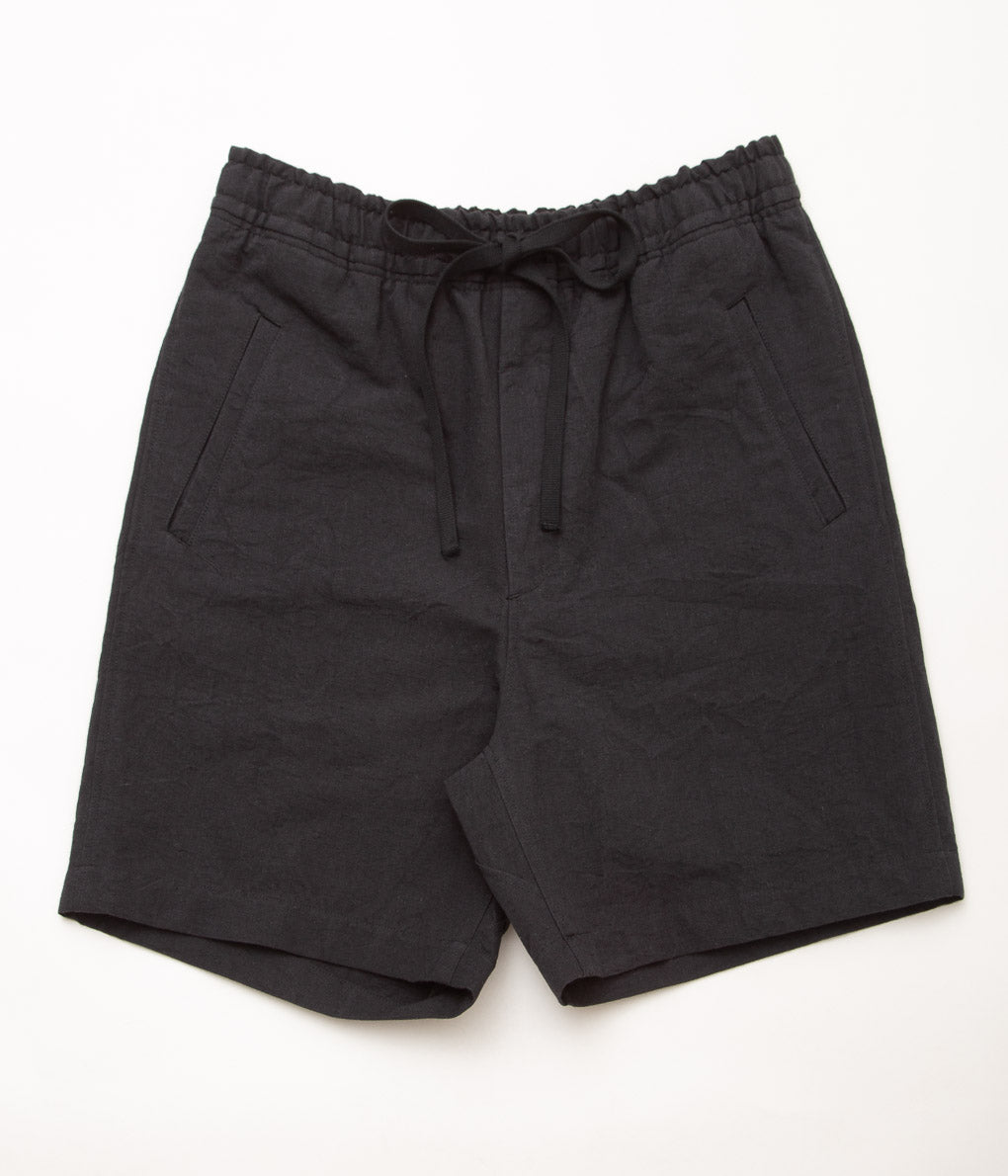 ANSNAM "DRY SHORT PANTS / COTTON LINEN''(BLACK)