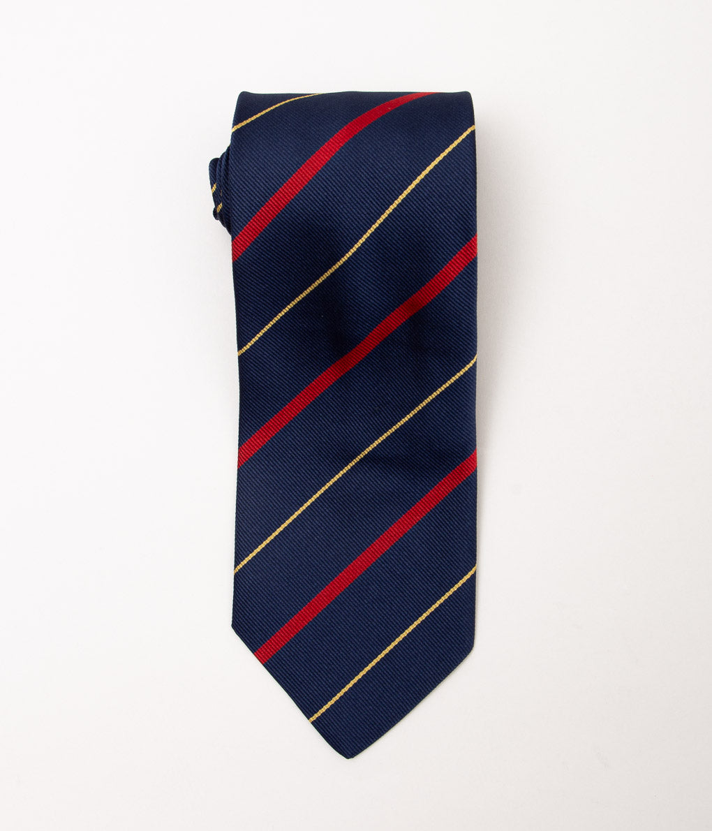 INDIVIDUALIZED ACCESSORIES ``REGIMENTAL STRIPE TIE'' (NAVY/YELLOW/RED)