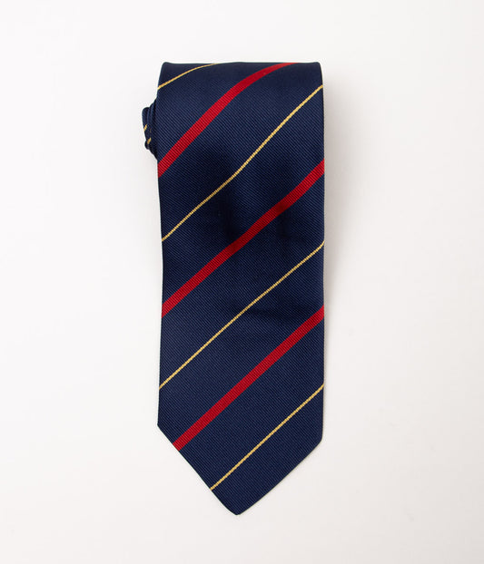 INDIVIDUALIZED ACCESSORIES ''REGIMENTAL STRIPE TIE'' (NAVY/YELLOW/RED)