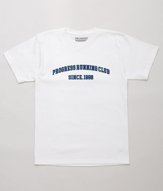 PROGRESS RUNNING CLUB "COLLEGE S/SLV TEE"(WHITE)