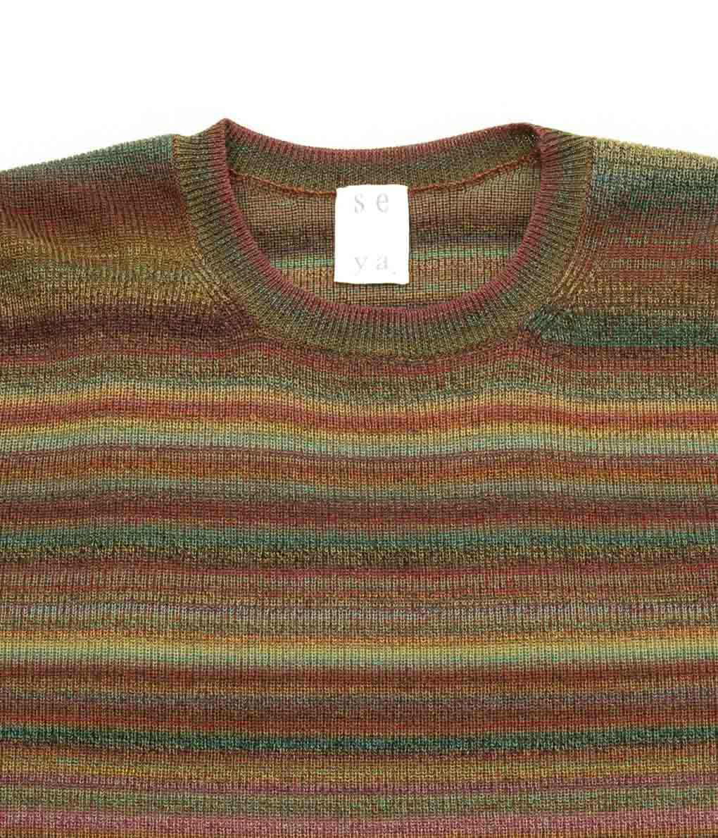 Round-neck waffle-knit sweater in wool and cashmere - Fall