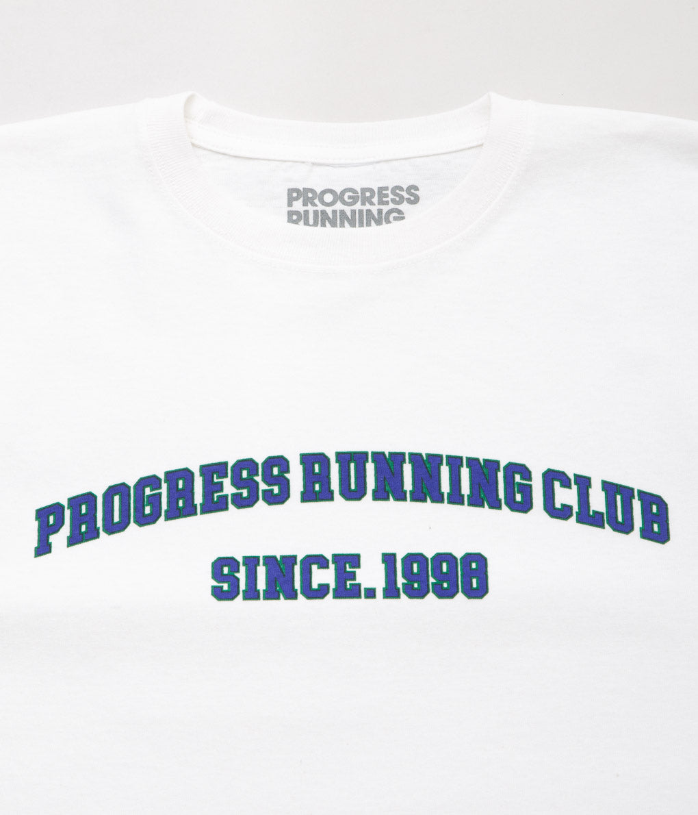PROGRESS RUNNING CLUB "COLLEGE S/SLV TEE"(WHITE)
