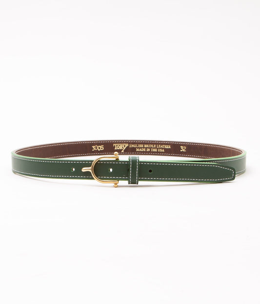 TORY LEATHER "【3005】 EQUESTRIAN INSPIRED BELT"(KELLY GREEN/BRASS)