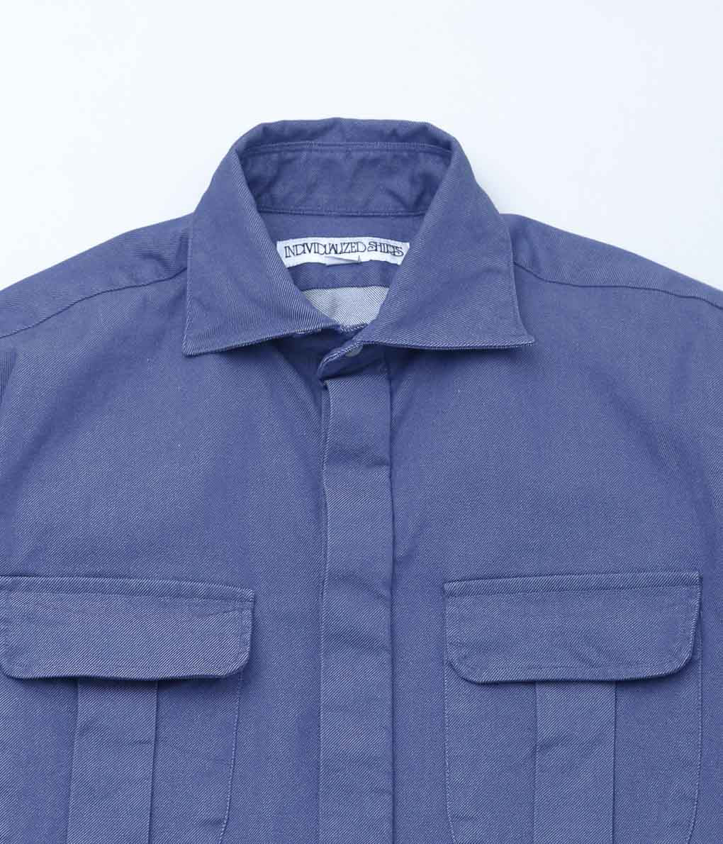 INDIVIDUALIZED SHIRTS ''HUNTER TWILL FLY JACKET'' (BLUE)