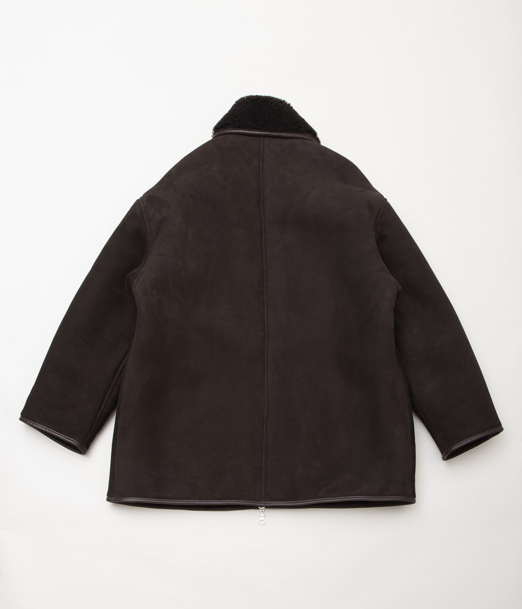 CAWLEY ''SUEDE BACK CURLY HAIR ZIP UP MICHAEL JACKET'' (CHOCOLATE SUEDE)