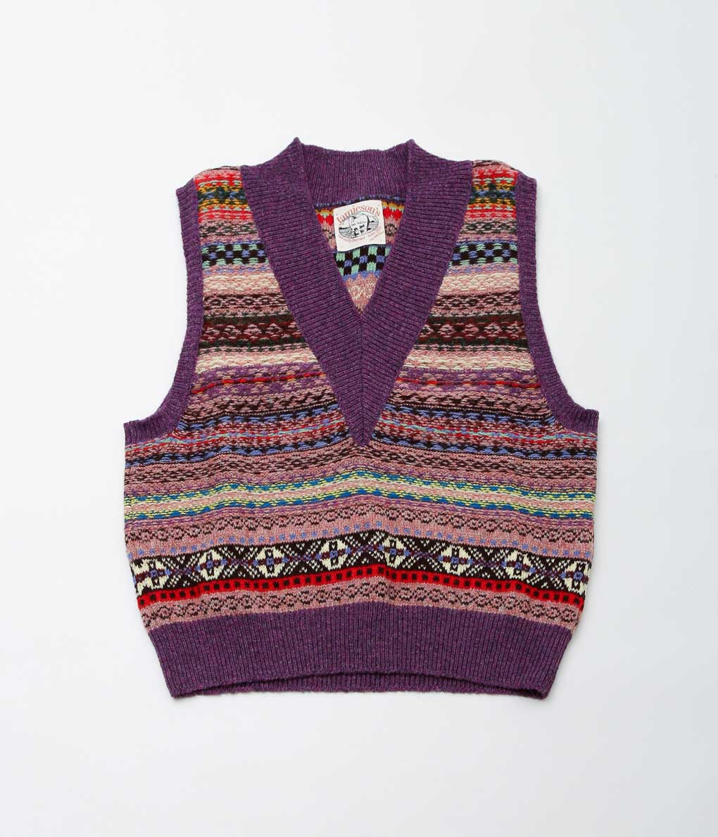 KOTA GUSHIKEN ''JAMIESON’ S × KOTA GUSHIKEN REVERSED STITCH VEST'' (PURPLE)