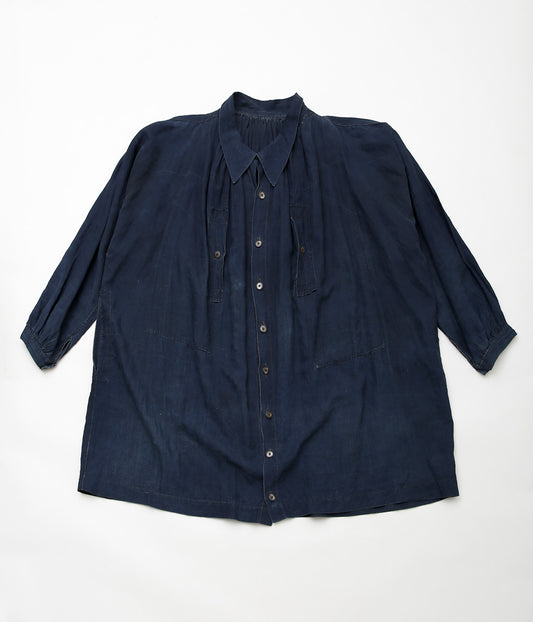 USED&VINTAGE''-30S INDIGO FRENCH LINEN SMOCK''(INDIGO)