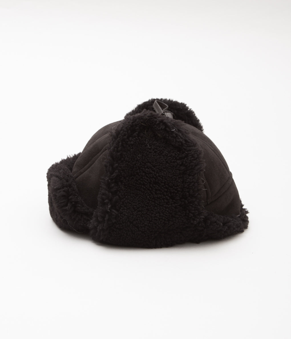 CAWLEY ''SUEDE BACK CURLY HAIR TRAPPER HAT'' (CHOCOLATE SUEDE)