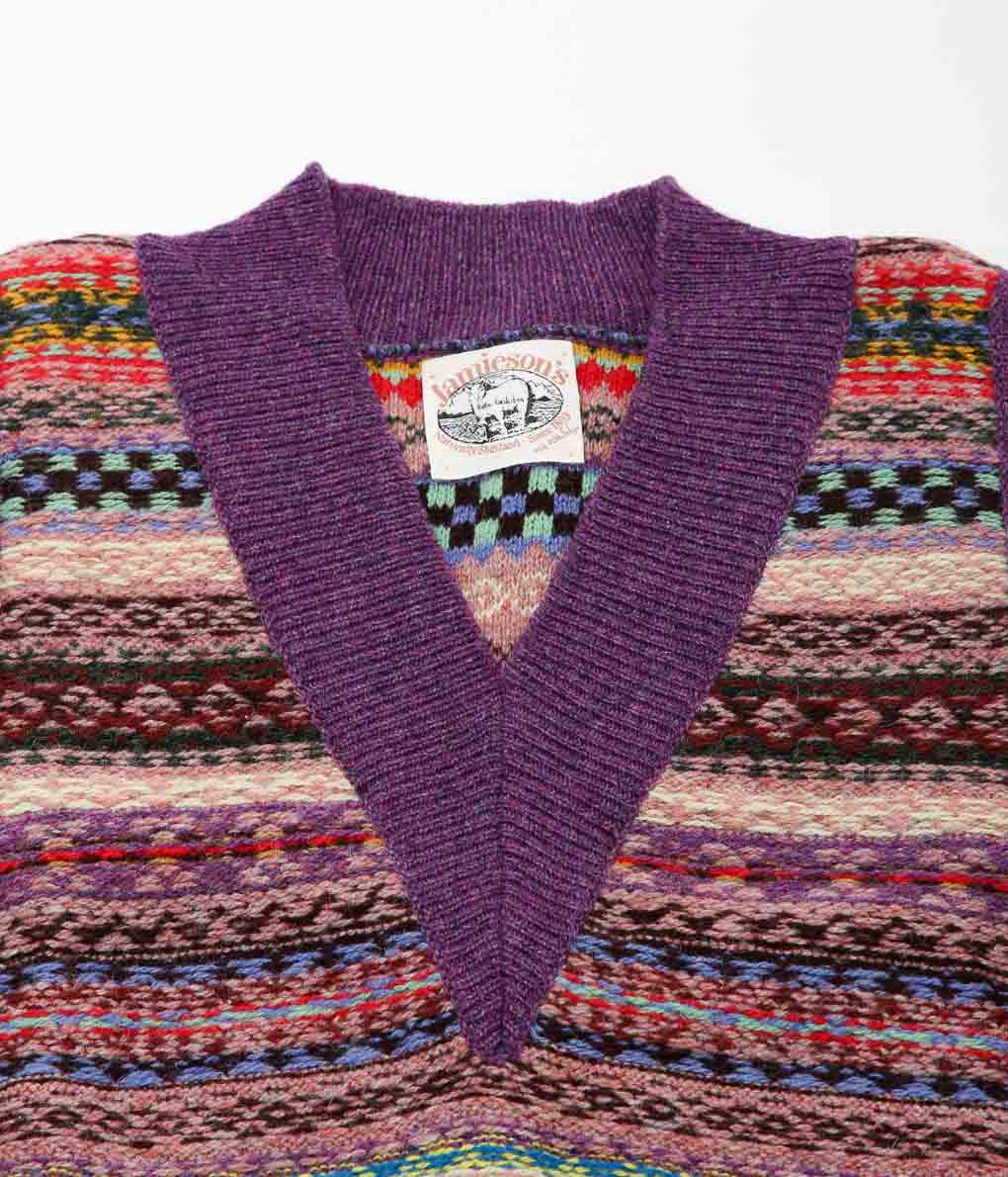 KOTA GUSHIKEN ''JAMIESON’ S × KOTA GUSHIKEN REVERSED STITCH VEST'' (PURPLE)