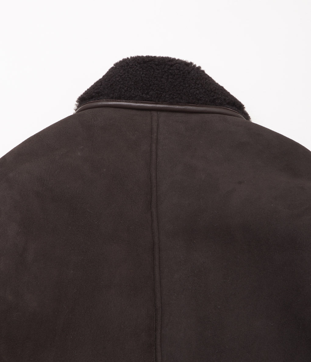 CAWLEY ''SUEDE BACK CURLY HAIR ZIP UP MICHAEL JACKET'' (CHOCOLATE SUEDE)