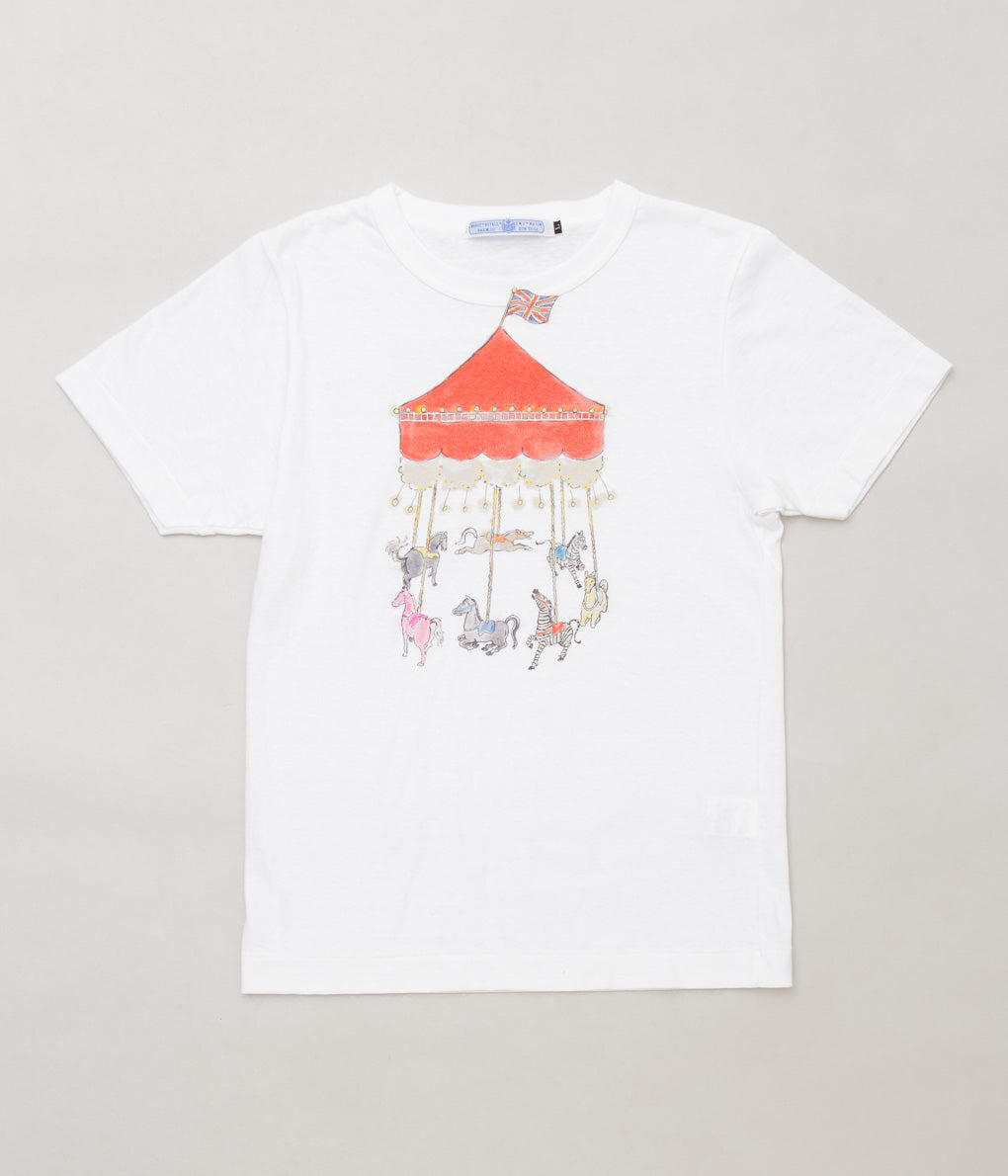 OLDMAN'S TAILOR ''MEN'S MERRY-GO-ROUND T-SHIRT'' (WHITE)