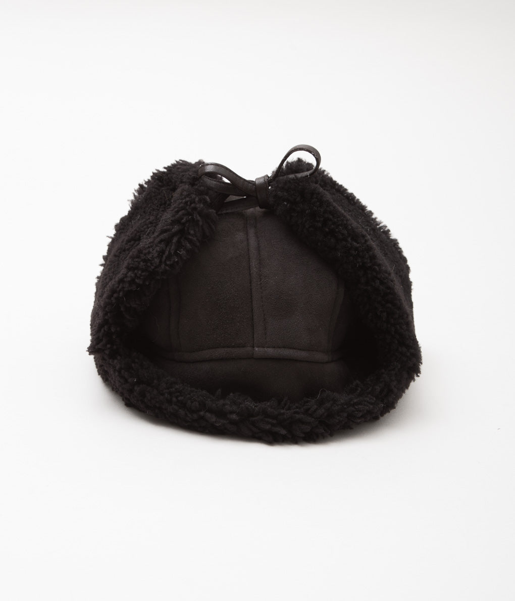 CAWLEY ''SUEDE BACK CURLY HAIR TRAPPER HAT'' (CHOCOLATE SUEDE)