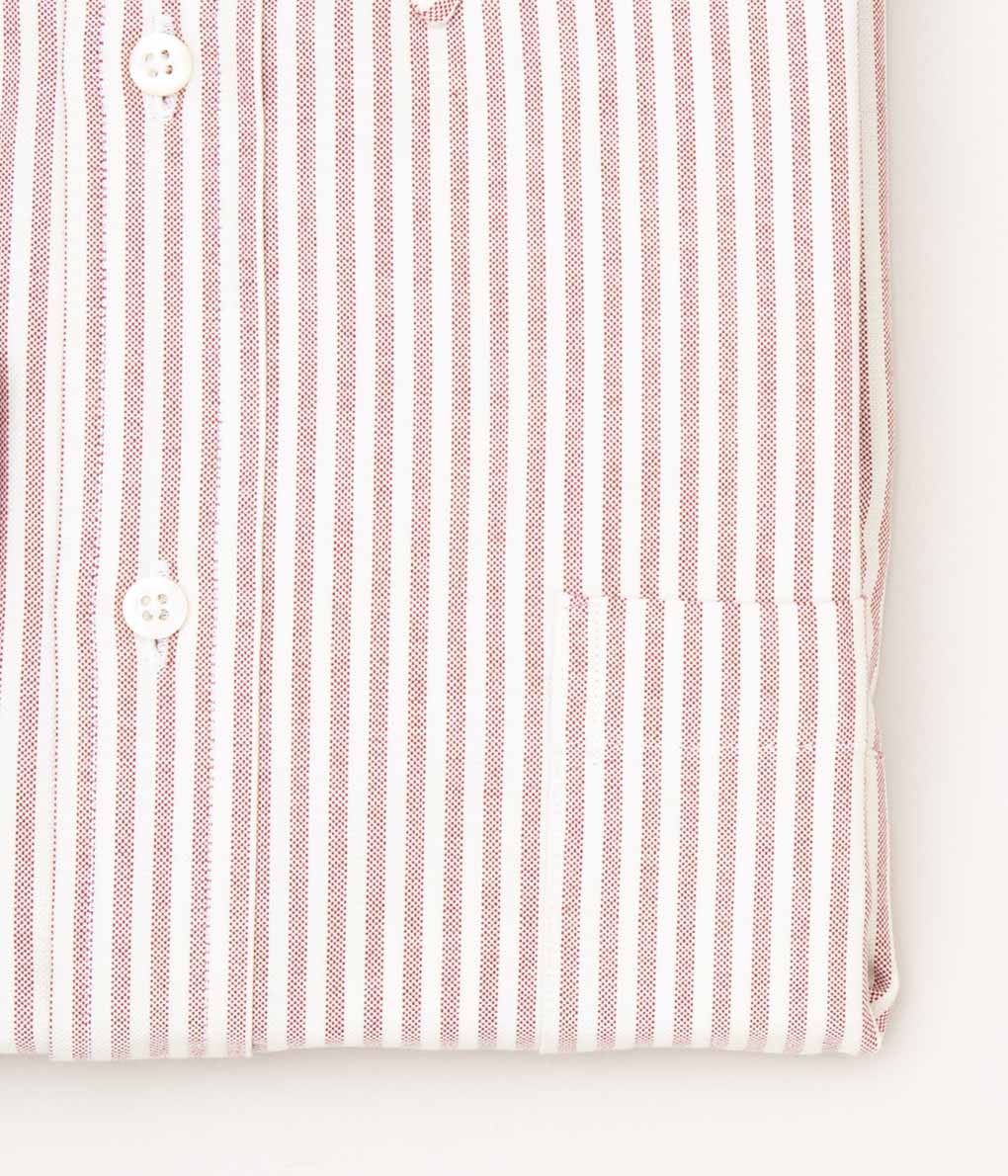개별 셔츠 "빈티지 캔디 스트라이프 (클래식 핏 버튼 다운 셔츠)(아이보리/레드)"