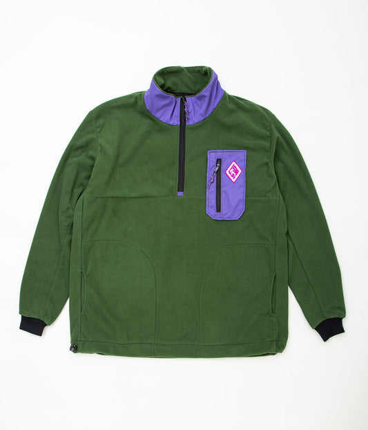 ATMOSPHERE MOUNTAINWORKS "FLEECE 1/4 ZIP PULLOVER"(GREEN×PURPLE)