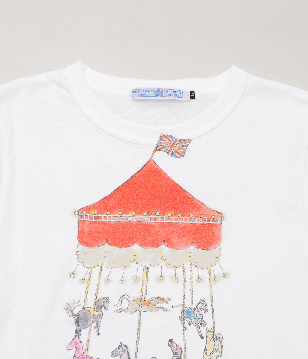 OLDMAN'S TAILOR ''MEN'S MERRY-GO-ROUND T-SHIRT'' (WHITE)