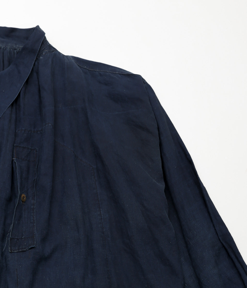 USED&VINTAGE''-30S INDIGO FRENCH LINEN SMOCK''(INDIGO)