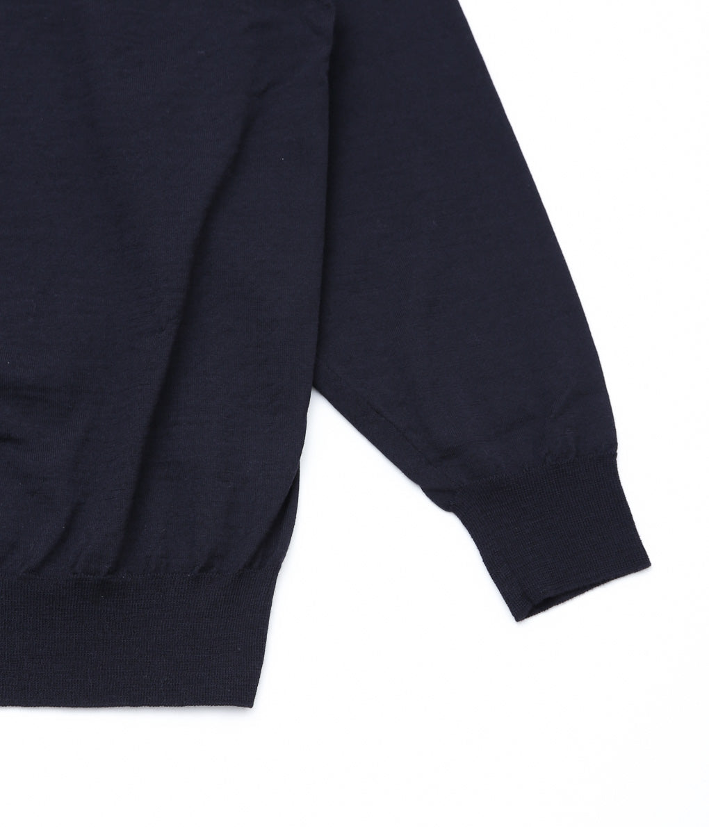 COMOLI ''Wool Crew Neck Knit'' (NAVY)