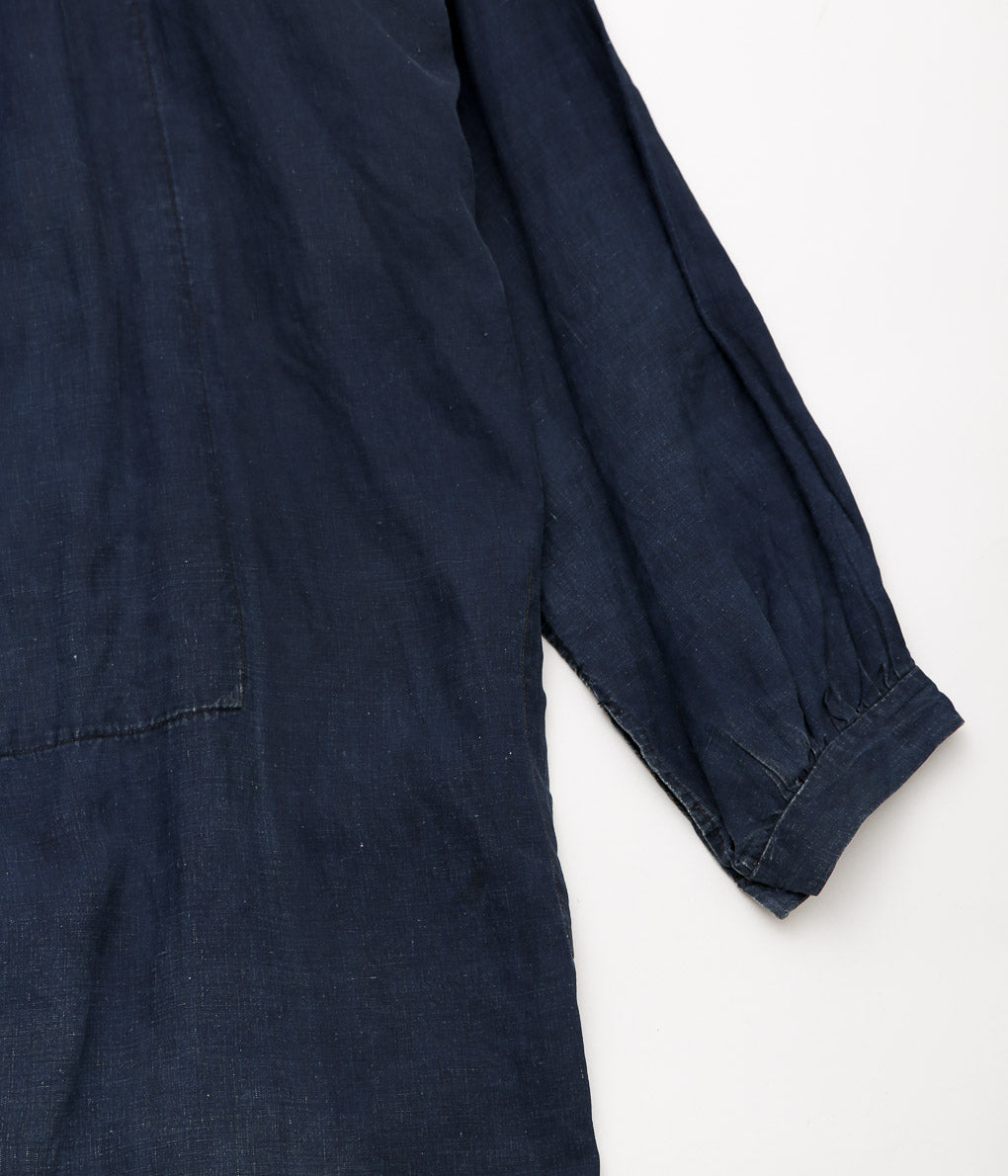 USED&VINTAGE''-30S INDIGO FRENCH LINEN SMOCK''(INDIGO)