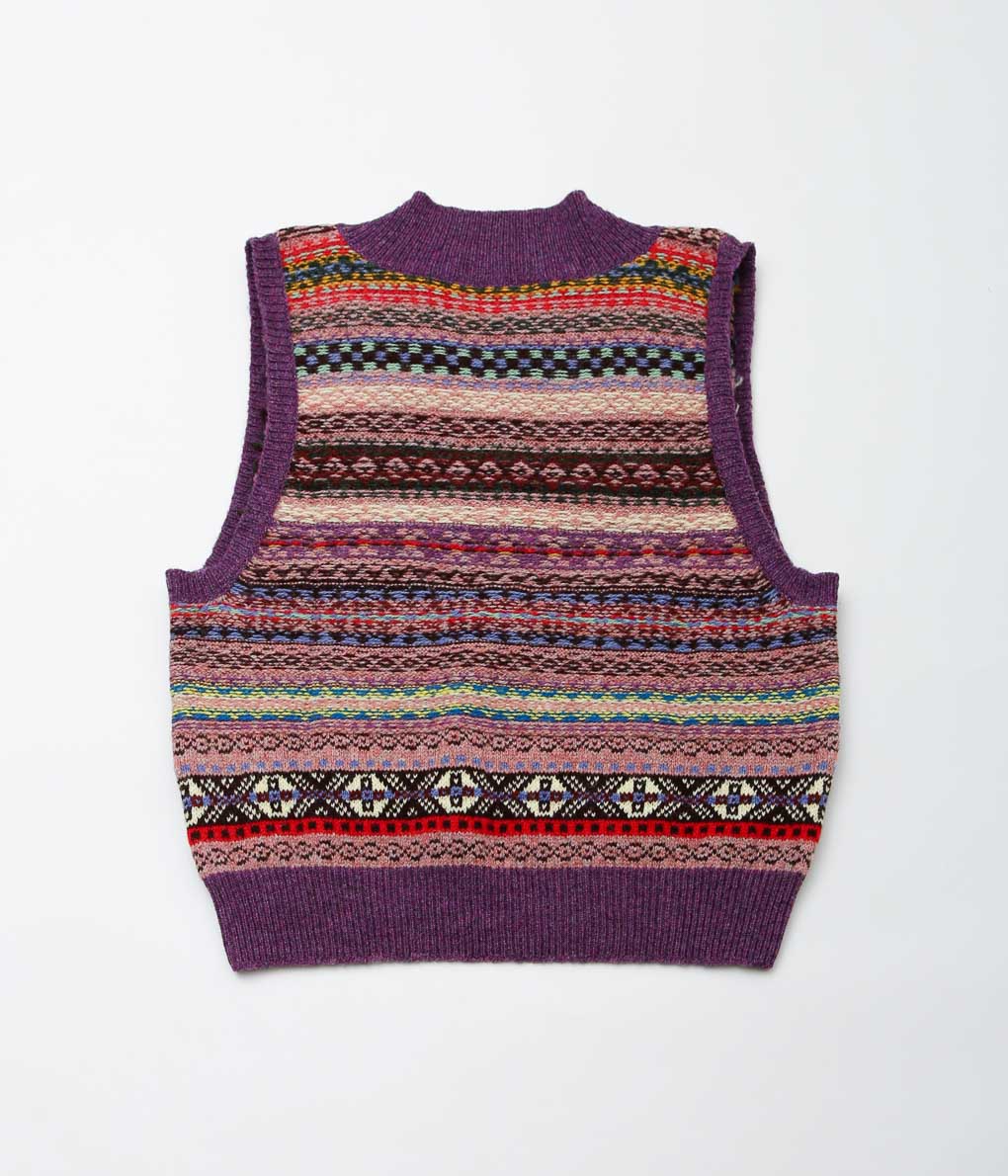 KOTA GUSHIKEN ''JAMIESON’ S × KOTA GUSHIKEN REVERSED STITCH VEST'' (PURPLE)