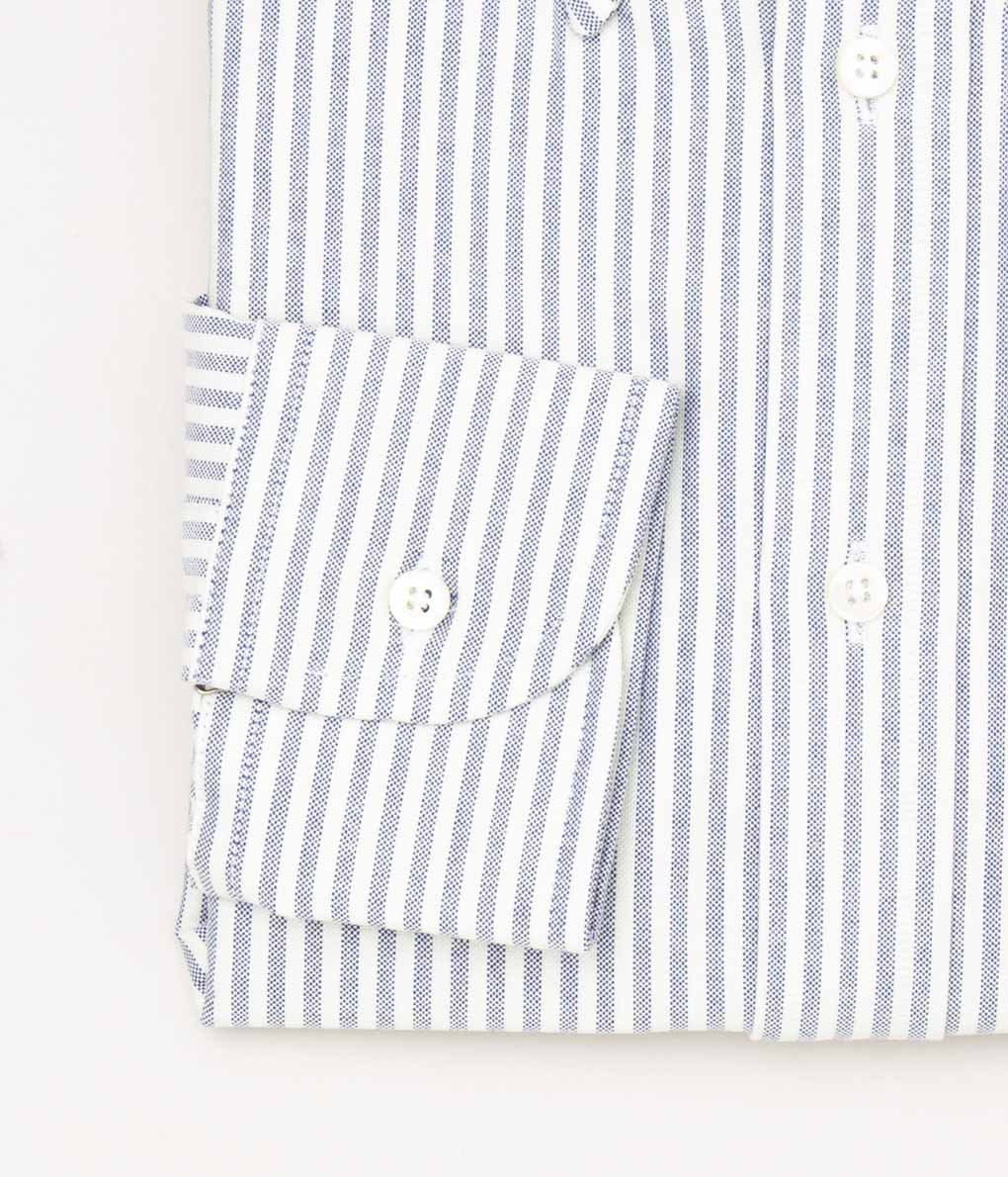 INDIVIDUALIZED SHIRTS "VINTAGE CANDY STRIPE (CLASSIC FIT BUTTON DOWN SHIRT)(IVORY/NAVY)"
