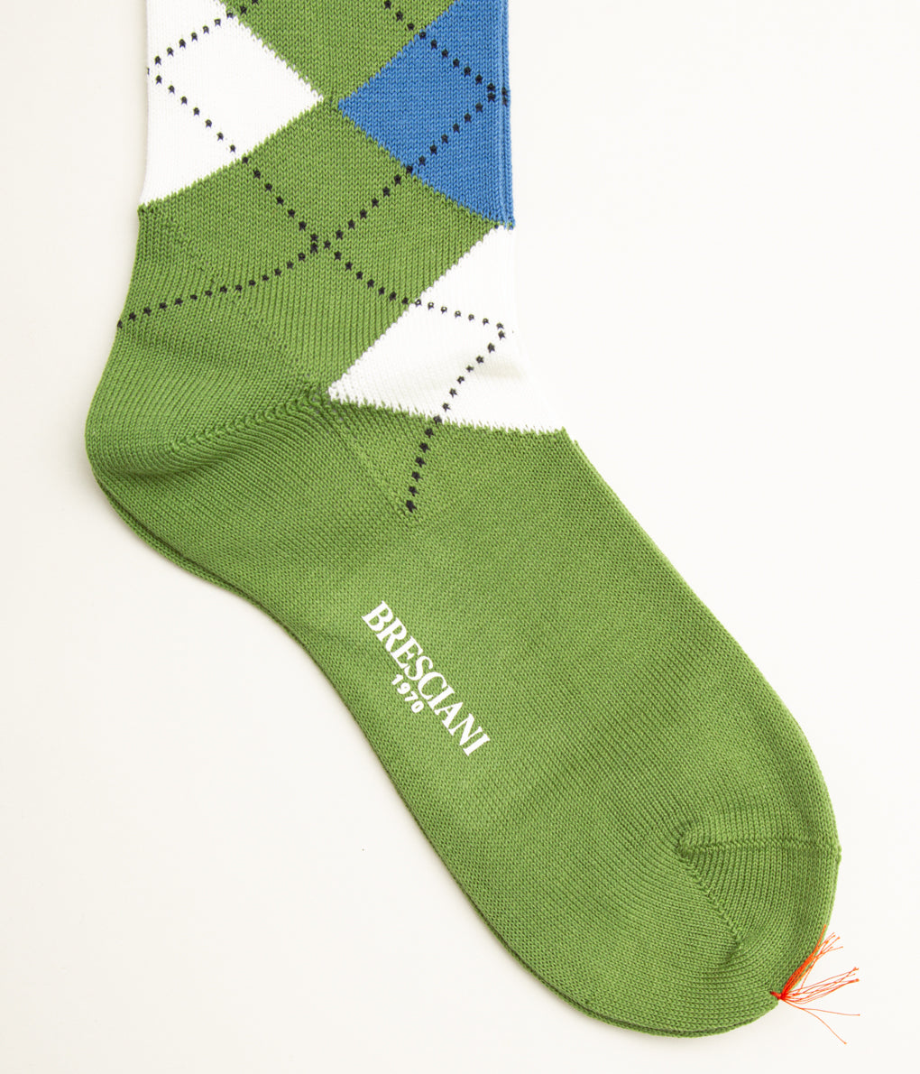 BRESCIANI "ARGYLE"(GREEN×BLUE×IVORY)