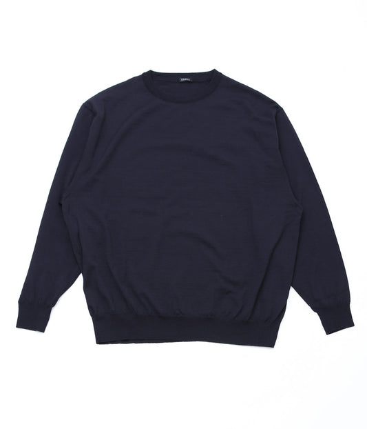 COMOLI ''Wool Crew Neck Knit'' (NAVY)