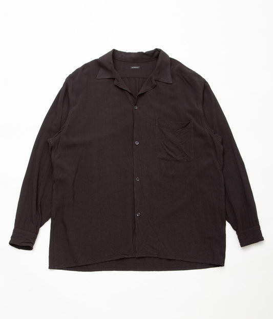 COMOLI''レーヨン オープンカラーシャツ''(BLACK)