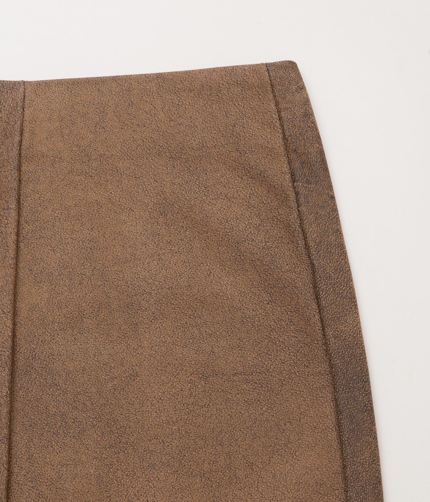 GABRIELA COLL GARMENTS ''NO.296 LEATHER PANEL SKIRT'' (BROWN LEATHER)